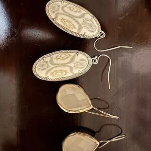 Elegant Cream and Silver Earrings bundle